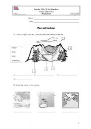 English Worksheet: Places and Landscape