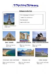 English Worksheet: Holidays ( Past Simple)