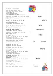 English worksheet: YOU AND ME ( Life house )