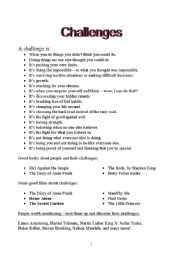 Challenges Page One