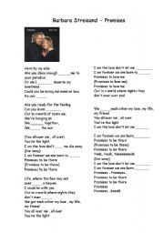English worksheet: Promises - Barbra Streisand