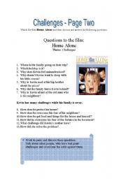 English Worksheet: Challenges Page Two