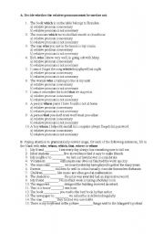 English Worksheet: Relative clauses