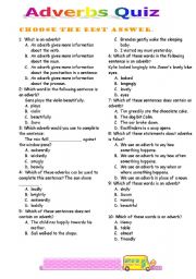 English Worksheet: Adverb