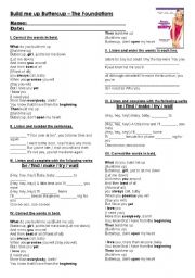 English Worksheet: Build me up - The Foundations