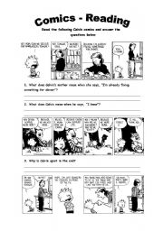 English Worksheet: Comics - Reading Activity