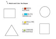 English Worksheet: SHAPES AND COLORS