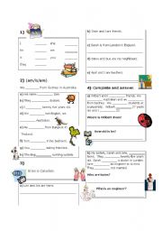 English Worksheet: Verb to be