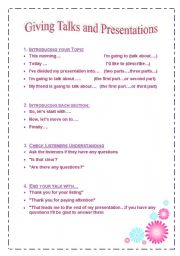 English worksheet: presentation