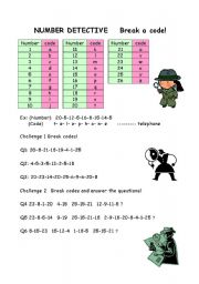 English Worksheet: NUMBER DETECTIVE