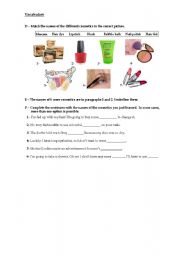 English Worksheet: Cosmetics 2 