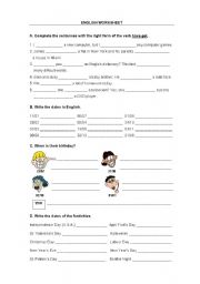 English Worksheet: Have got + dates