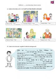 English Worksheet: Listening Test - Family