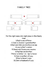 English worksheet: Family tree exercise