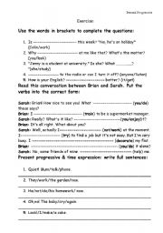 English Worksheet:  Present Progressive