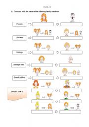 English Worksheet: Family members