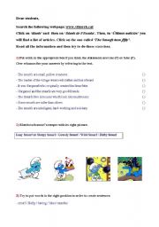 English Worksheet: Activity about the Smurfs 