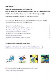 English worksheet: Activity about the Smurfs 