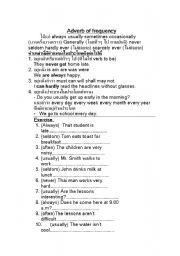 English worksheet: Adverb of frequency
