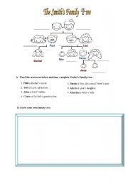 English Worksheet: Family Trees