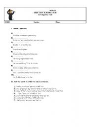 English Worksheet: Quiz