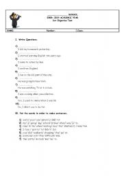 English worksheet: Quiz