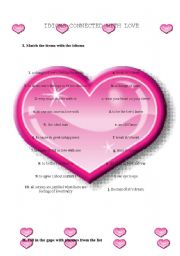 English Worksheet: Idioms connected with love 