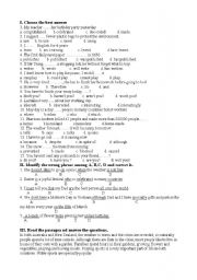 English Worksheet: grammar test