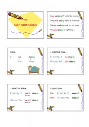 English Worksheet: PAST CONTINUOUS handout