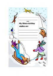 English worksheet: Winter holiday