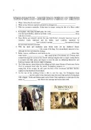 English Worksheet: Video Practice Robin Hood Prince of Thieves