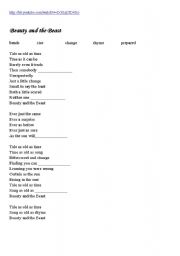English Worksheet: Beauty and the beast