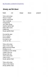 English worksheet: Beauty and the beast