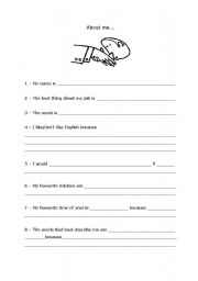 English worksheet: First Lesson