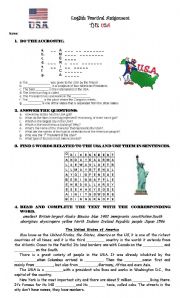 English Worksheet: USA TEST