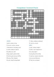 English Worksheet: occupations puzzle