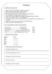 English Worksheet: Adjective and Plural Revision