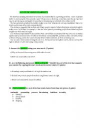 English Worksheet: ACOUSTIC RESPONSABILITY  . Reading