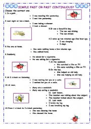 English Worksheet: SIMPLE PAST OR PAST CONTINUOUS