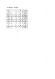 English Worksheet: Find colours