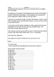 English worksheet: backwards