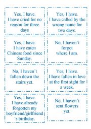 English Worksheet: present perfect