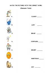 English worksheet: Character Traits