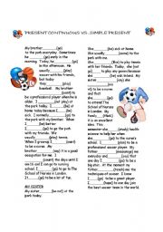 English Worksheet: SIMPLE PRESENT VS. PRESENT CONTINUOUS