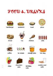 English Worksheet: Food&drinks