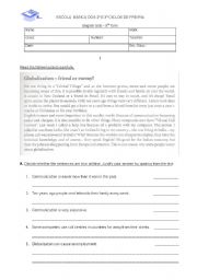 English Worksheet: Globalization