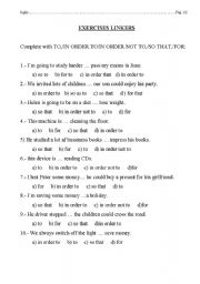 English Worksheet: LINKERS