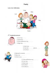 English Worksheet: Griffin family