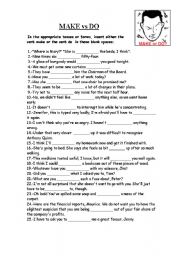 English Worksheet: MAKE OR DO