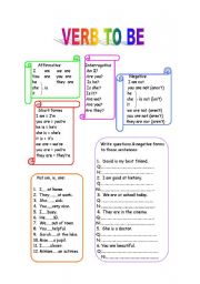 English Worksheet: TO BE - explanation & activities
